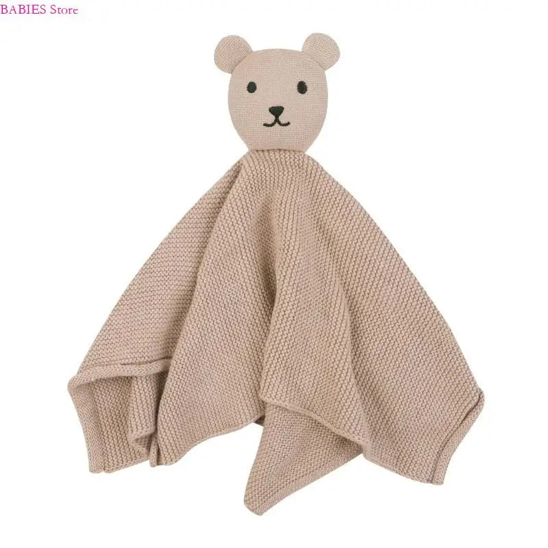 C9GB Bear Pattern Snuggle Toy for Newborns Infant Toddlers Boy Girl Baby Soft Sleeping Dolls Cotton Soothe Appease Towel