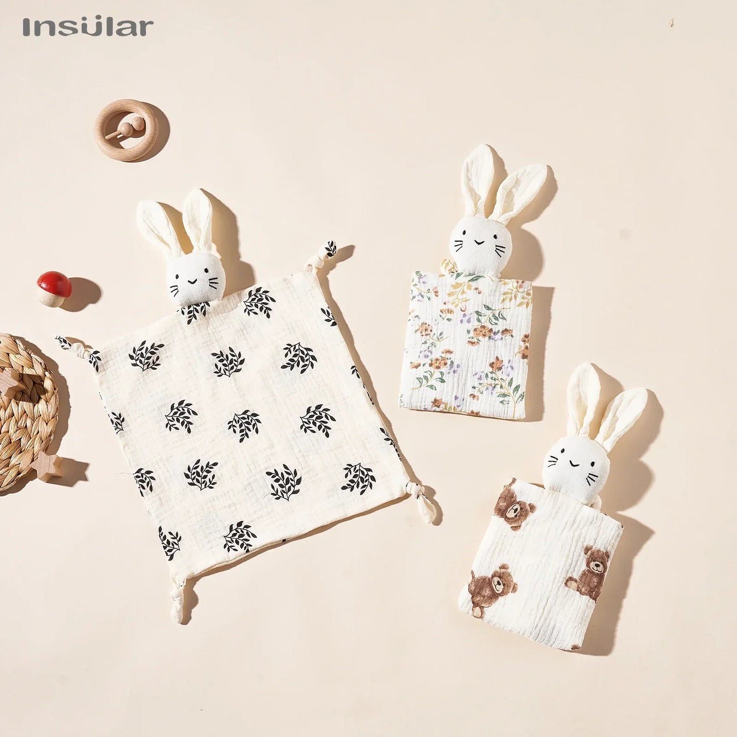 Baby Soothing Towel Soft Rabbit Doll Cotton Teether Infant Comfort Sleeping Nursing Cuddling Blanket Toys Appease Towel Baby Toy