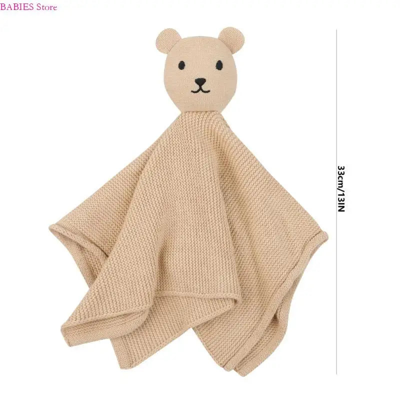 C9GB Bear Pattern Snuggle Toy for Newborns Infant Toddlers Boy Girl Baby Soft Sleeping Dolls Cotton Soothe Appease Towel