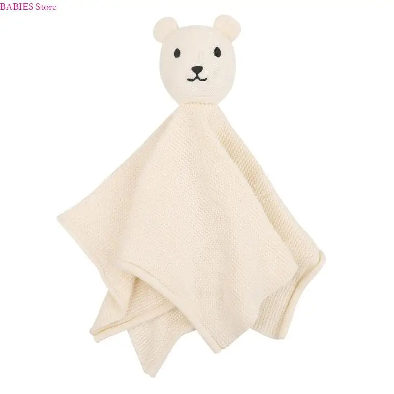 C9GB Bear Pattern Snuggle Toy for Newborns Infant Toddlers Boy Girl Baby Soft Sleeping Dolls Cotton Soothe Appease Towel
