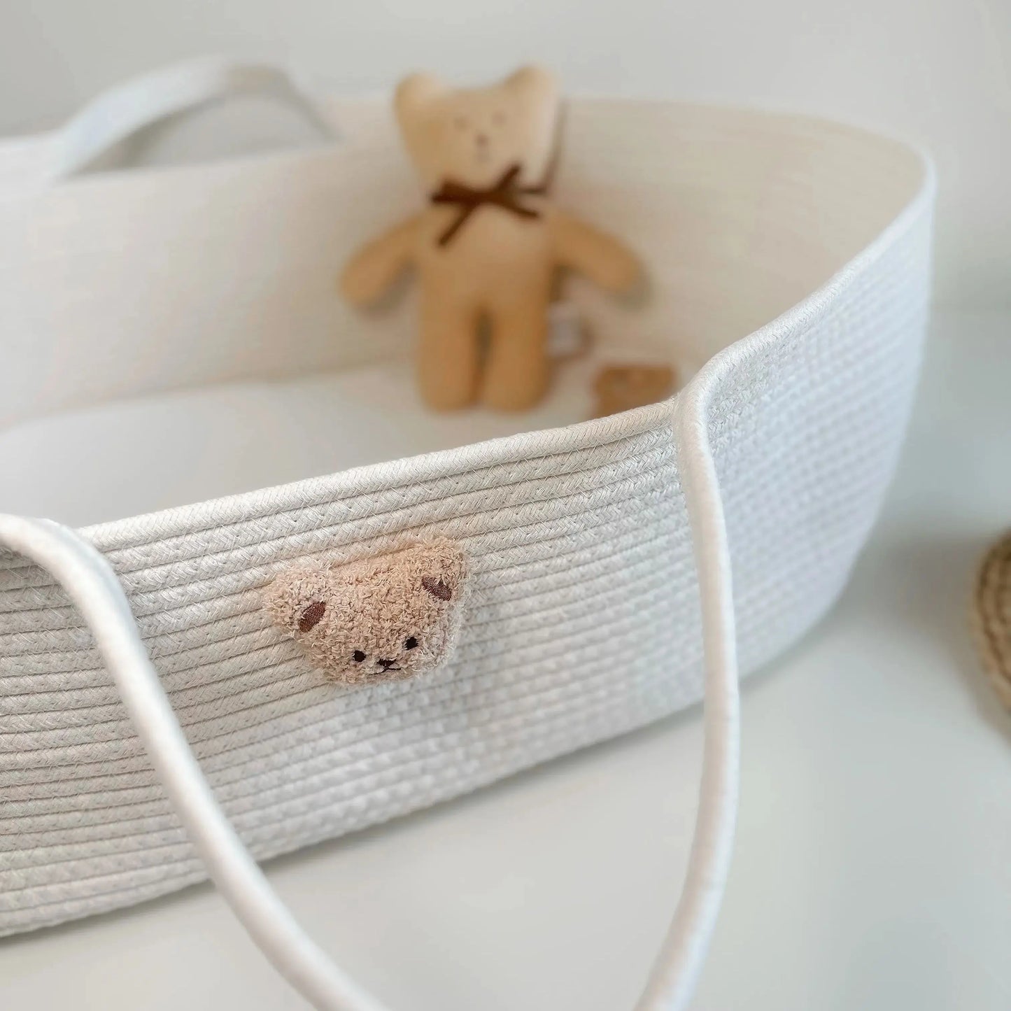 1PCS Baby Sleeping Cradle, Cotton Rope Woven Crib, Baby Diaper Storage Basket, Children's Room Decoration