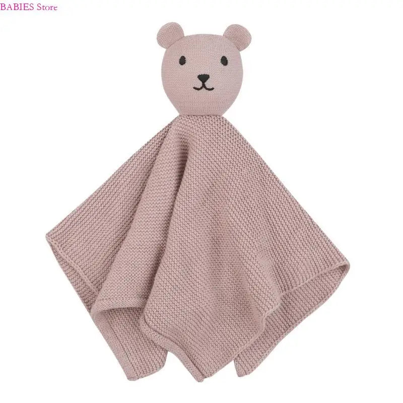 C9GB Bear Pattern Snuggle Toy for Newborns Infant Toddlers Boy Girl Baby Soft Sleeping Dolls Cotton Soothe Appease Towel
