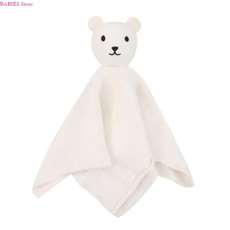 C9GB Bear Pattern Snuggle Toy for Newborns Infant Toddlers Boy Girl Baby Soft Sleeping Dolls Cotton Soothe Appease Towel