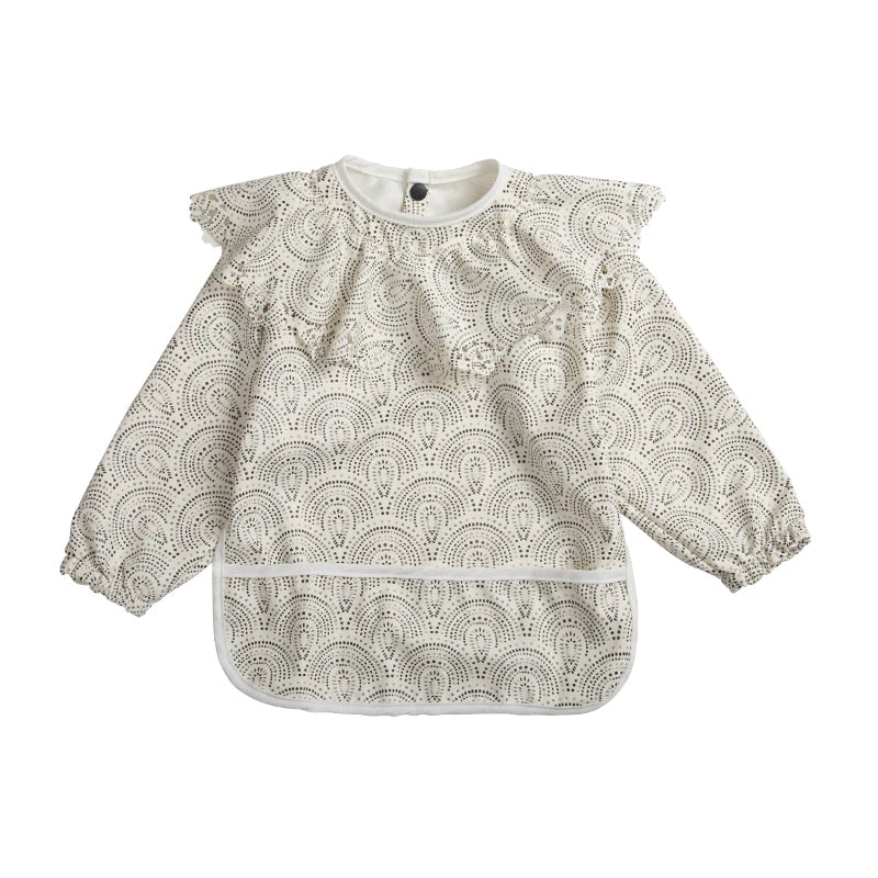 Baby Feeding Bibs Angel Wings Kids Waterproof Long Sleeve Art Smock Baby Stuff Anti-dirty Dinning Apron with Pocket for Newborn