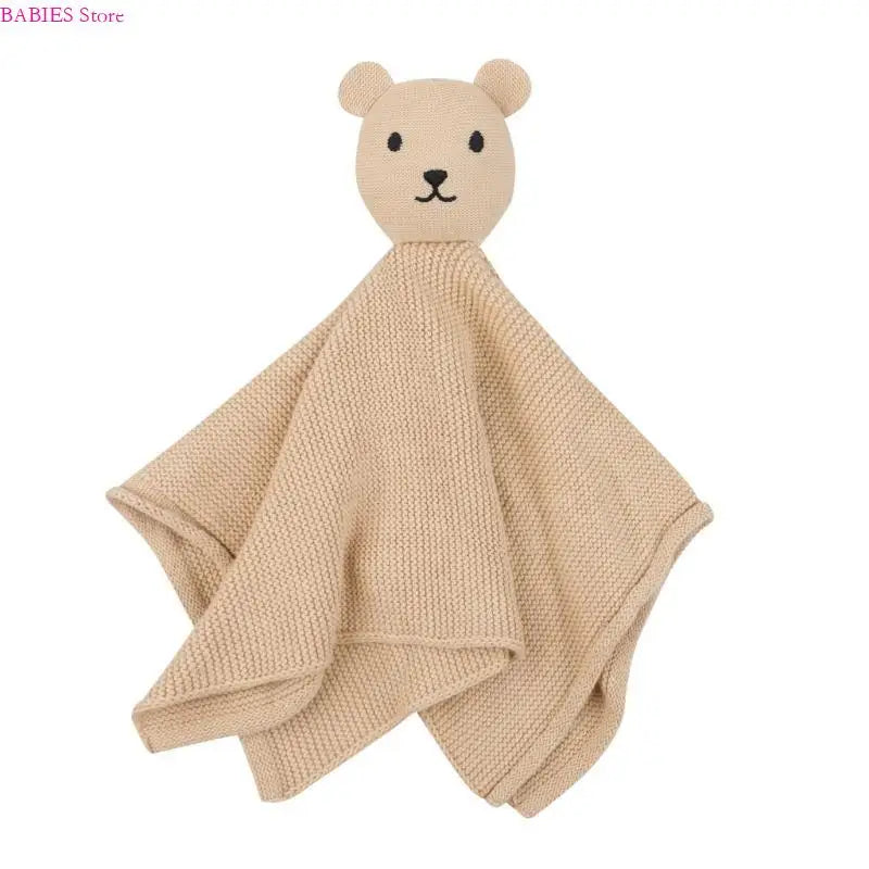 C9GB Bear Pattern Snuggle Toy for Newborns Infant Toddlers Boy Girl Baby Soft Sleeping Dolls Cotton Soothe Appease Towel