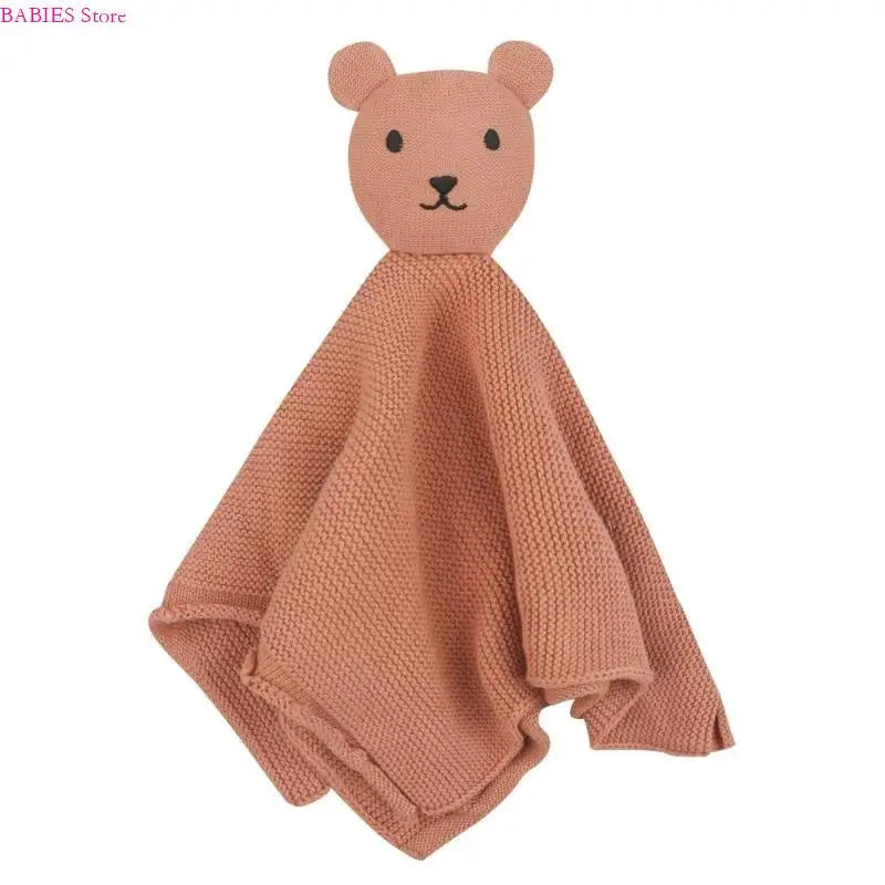 C9GB Bear Pattern Snuggle Toy for Newborns Infant Toddlers Boy Girl Baby Soft Sleeping Dolls Cotton Soothe Appease Towel