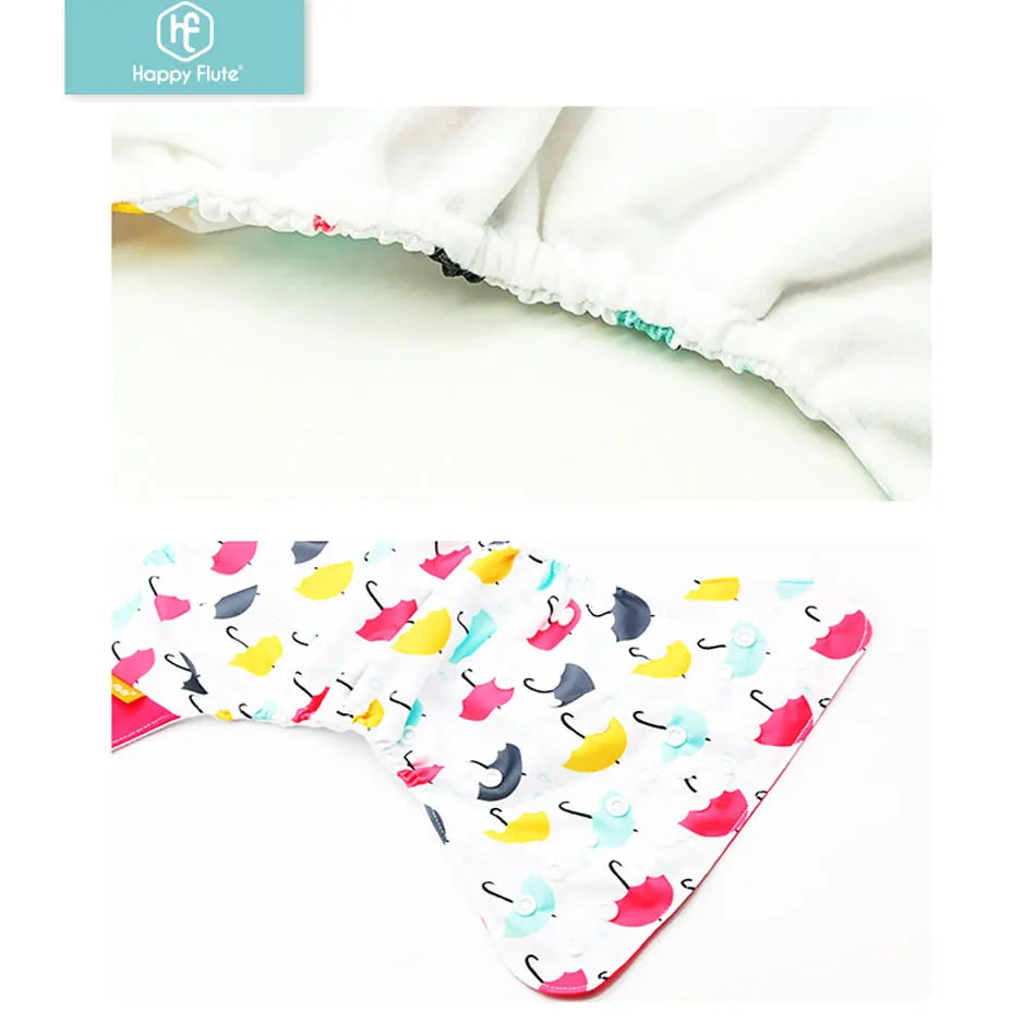 Happyflute 4pcs/Set Washable Eco-Friendly Cloth Diaper Cover Adjustable Nappy Reusable Cloth Diapers Cloth Nappy fit 3-15kg Baby