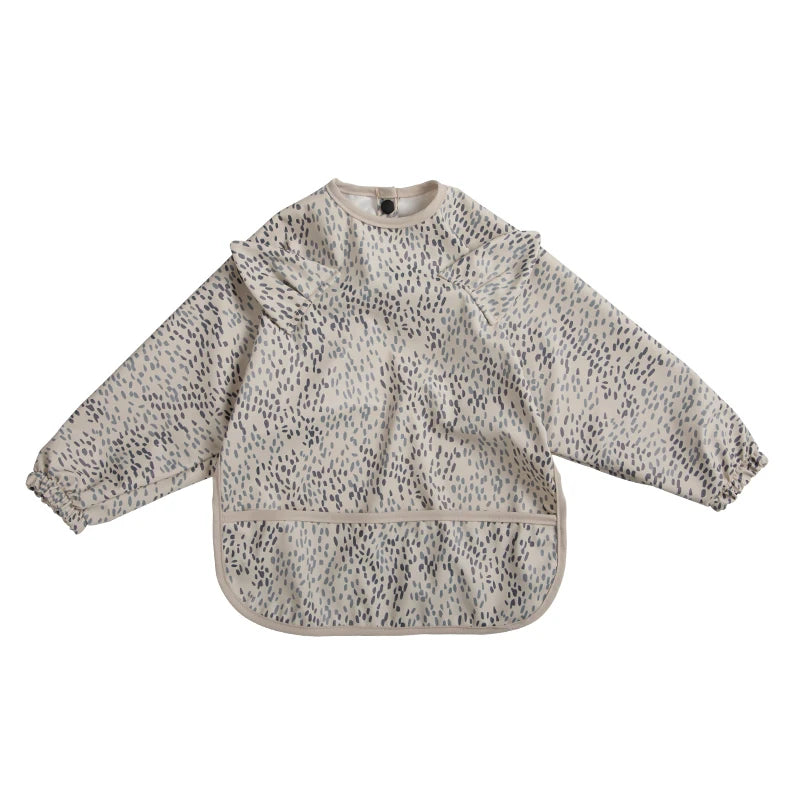 Baby Feeding Bibs Angel Wings Kids Waterproof Long Sleeve Art Smock Baby Stuff Anti-dirty Dinning Apron with Pocket for Newborn