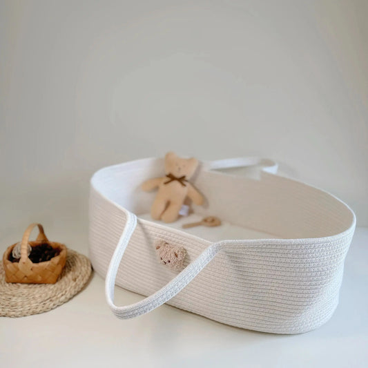 1PCS Baby Sleeping Cradle, Cotton Rope Woven Crib, Baby Diaper Storage Basket, Children's Room Decoration