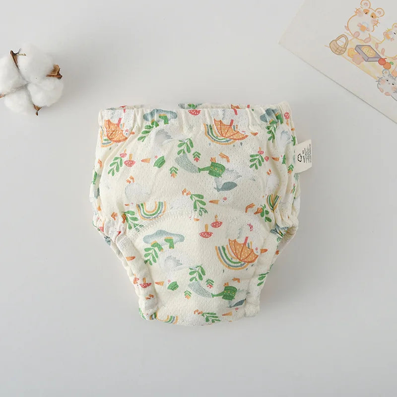 Soft Baby Waterproof Reusable Training Pants Cotton Gauze Baby Diaper Infant Shorts Nappies Panties Changing Underwear Cloth New
