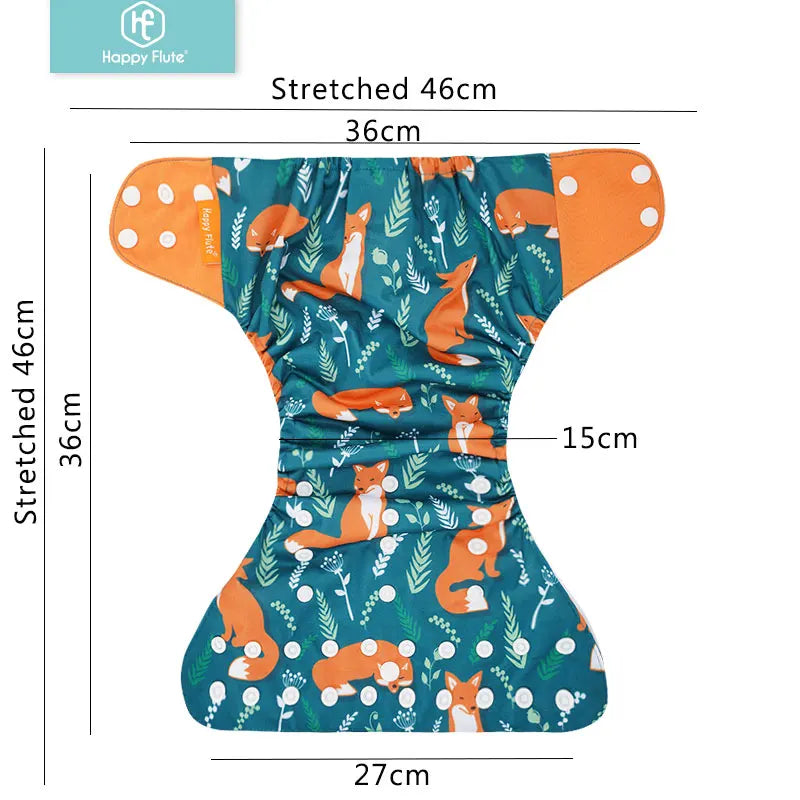 Happyflute 4pcs/Set Washable Eco-Friendly Cloth Diaper Cover Adjustable Nappy Reusable Cloth Diapers Cloth Nappy fit 3-15kg Baby