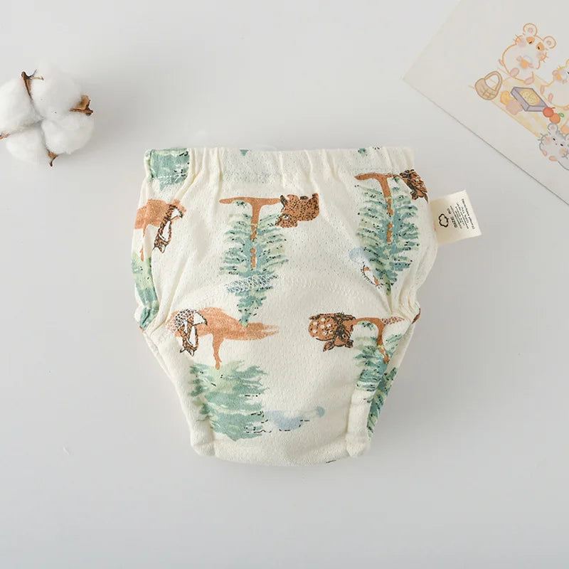 Soft Baby Waterproof Reusable Training Pants Cotton Gauze Baby Diaper Infant Shorts Nappies Panties Changing Underwear Cloth New