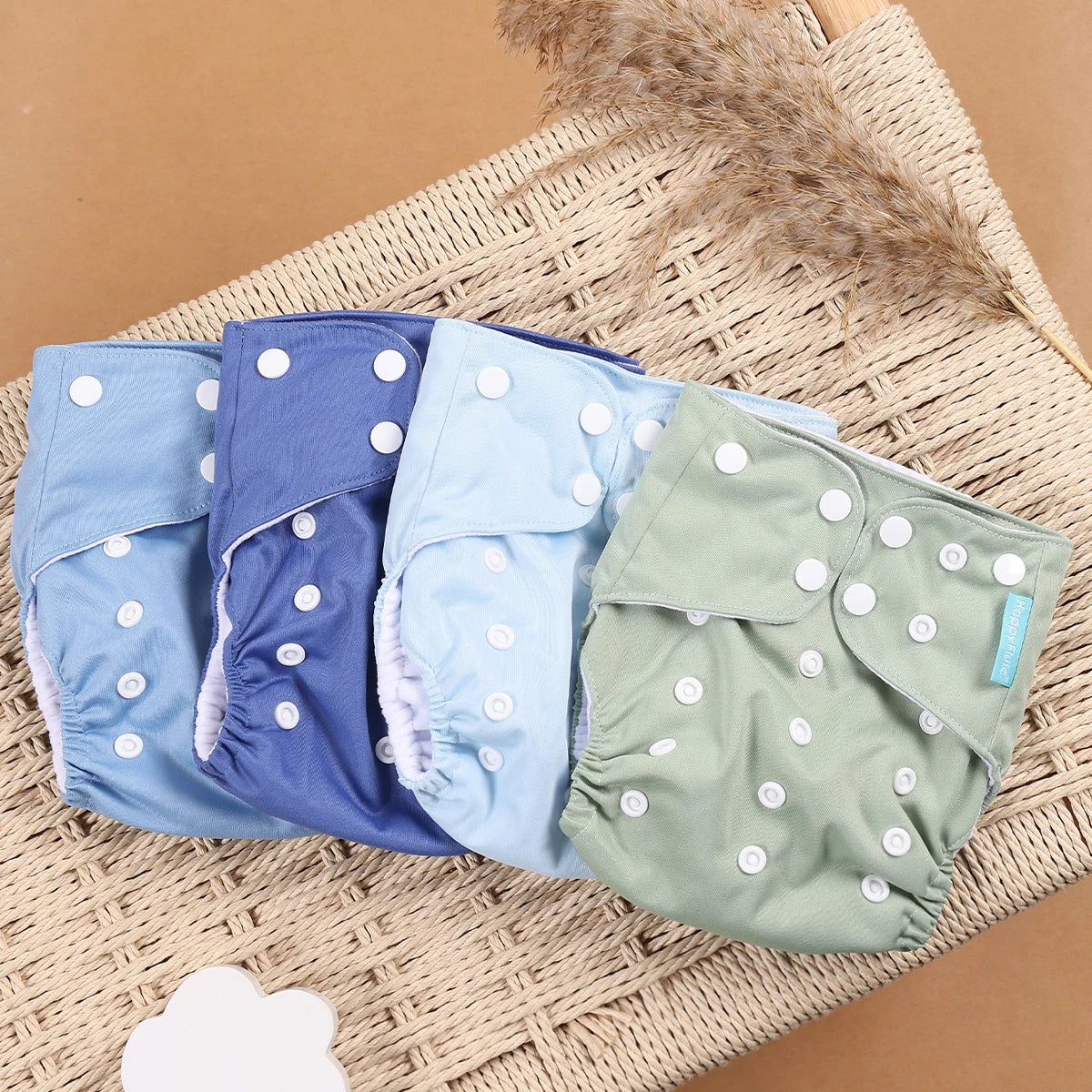 Happyflute 4pcs/Set Washable Eco-Friendly Cloth Diaper Cover Adjustable Nappy Reusable Cloth Diapers Cloth Nappy fit 3-15kg Baby