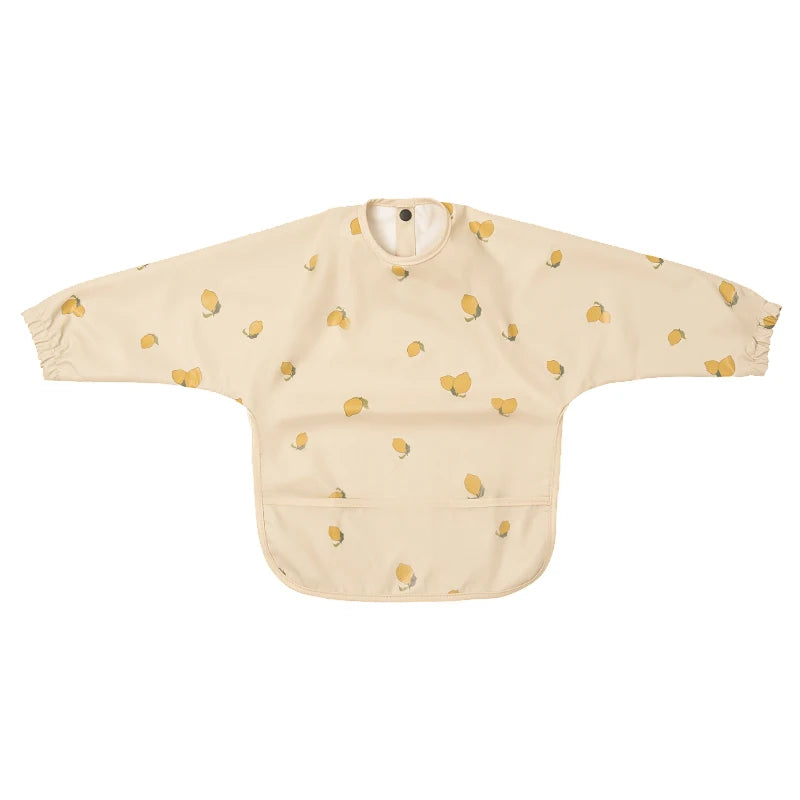 Infant Feeding Bibs Waterproof Long Sleeve Kids Apron with Pocket Toddler Burp Cloth Boys Girls Anti-dirty Art Smock Baby Stuff
