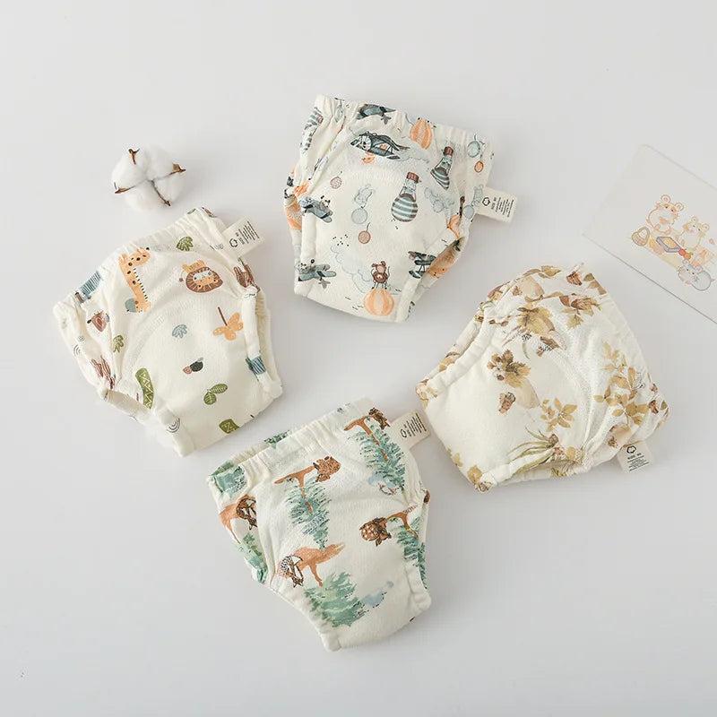 Soft Baby Waterproof Reusable Training Pants Cotton Gauze Baby Diaper Infant Shorts Nappies Panties Changing Underwear Cloth New