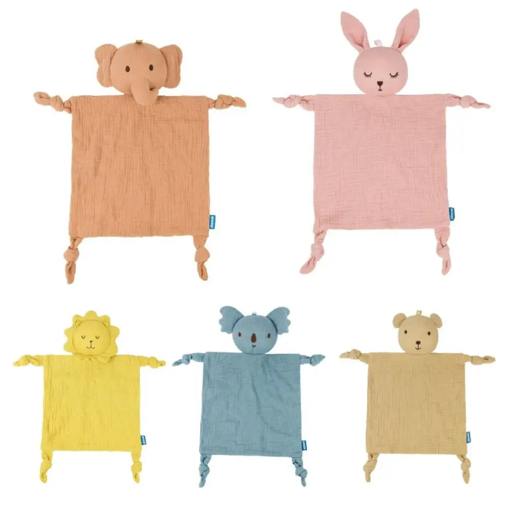Cute Soft Baby Cotton Gauze Blanket Rabbit Ears Sensory Toy Soothe Appease Towel Cute Doll Cartoon Handkerchief Kids Sleep