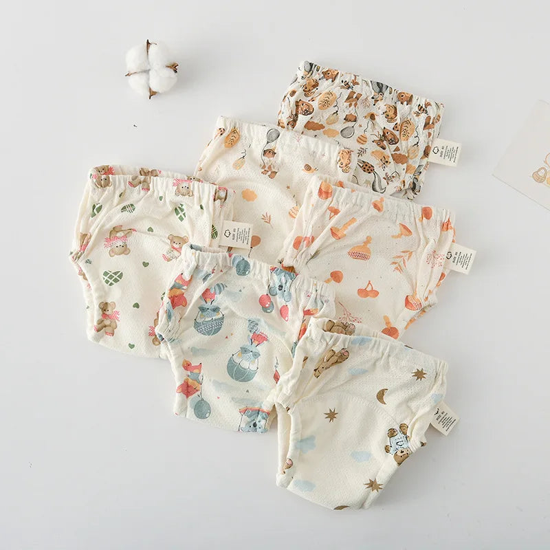 Soft Baby Waterproof Reusable Training Pants Cotton Gauze Baby Diaper Infant Shorts Nappies Panties Changing Underwear Cloth New