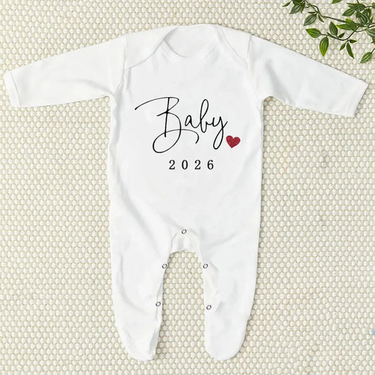 Comming Soon Baby 2026 Jumpsuit Baby Announcement Bodysuit Sleepsuit Newborn Hospital Coming Home Outfit Pregnancy Reveal Romper