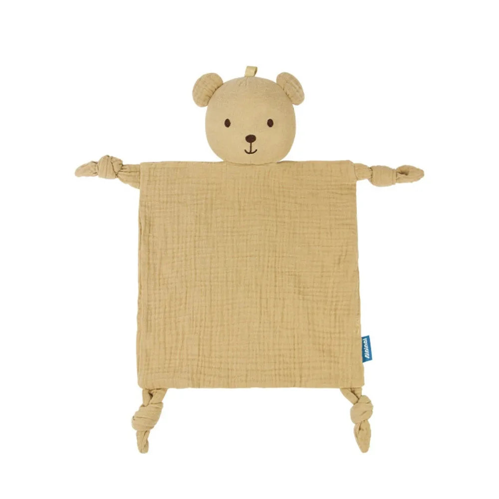 Cute Soft Baby Cotton Gauze Blanket Rabbit Ears Sensory Toy Soothe Appease Towel Cute Doll Cartoon Handkerchief Kids Sleep