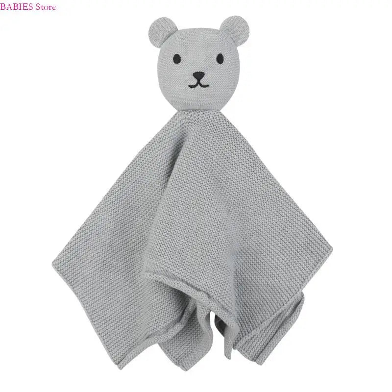 C9GB Bear Pattern Snuggle Toy for Newborns Infant Toddlers Boy Girl Baby Soft Sleeping Dolls Cotton Soothe Appease Towel