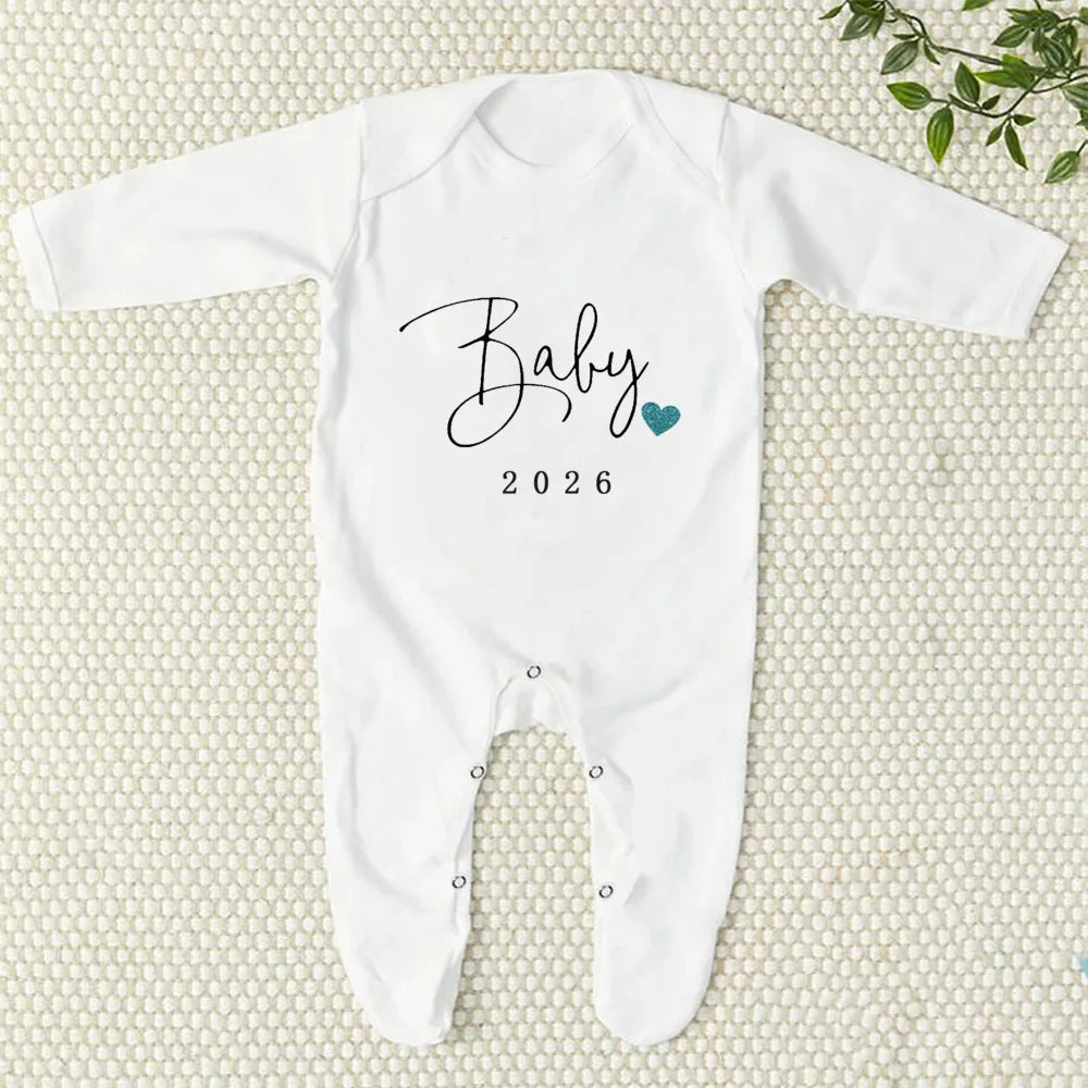 Comming Soon Baby 2026 Jumpsuit Baby Announcement Bodysuit Sleepsuit Newborn Hospital Coming Home Outfit Pregnancy Reveal Romper