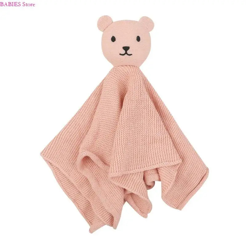 C9GB Bear Pattern Snuggle Toy for Newborns Infant Toddlers Boy Girl Baby Soft Sleeping Dolls Cotton Soothe Appease Towel