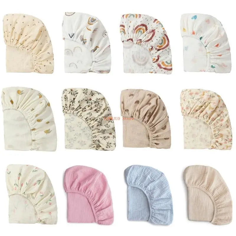 U50F Baby Fitted Crib Sheets Mattress Protectors Cover Protective Sleeve Infant Toddlers Boys Girls Bedding Stuff Essential
