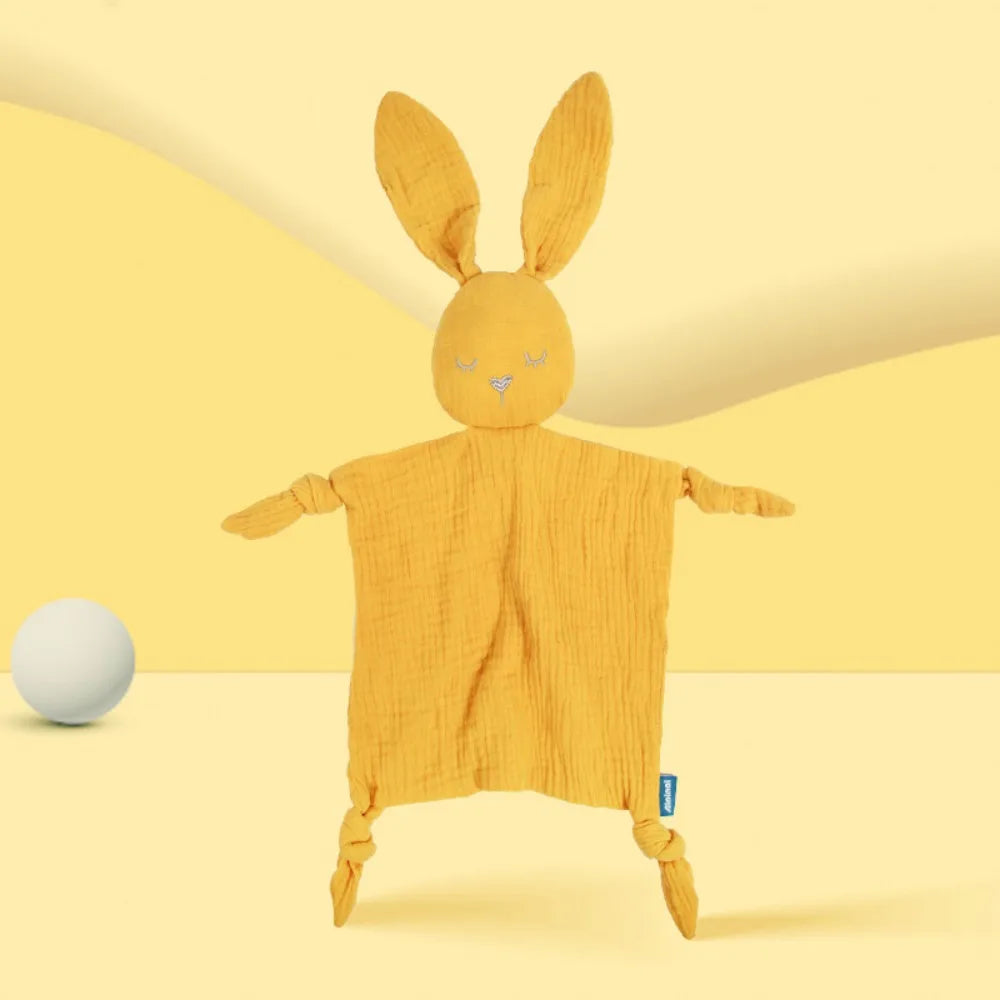 Cute Soft Baby Cotton Gauze Blanket Rabbit Ears Sensory Toy Soothe Appease Towel Cute Doll Cartoon Handkerchief Kids Sleep